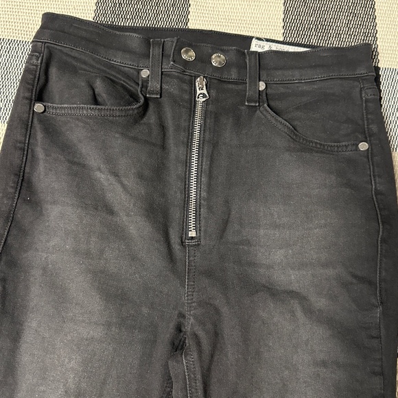 Rag & Bone amazing shape glitter coated dash stretchy charcoal black jeans - Picture 3 of 8